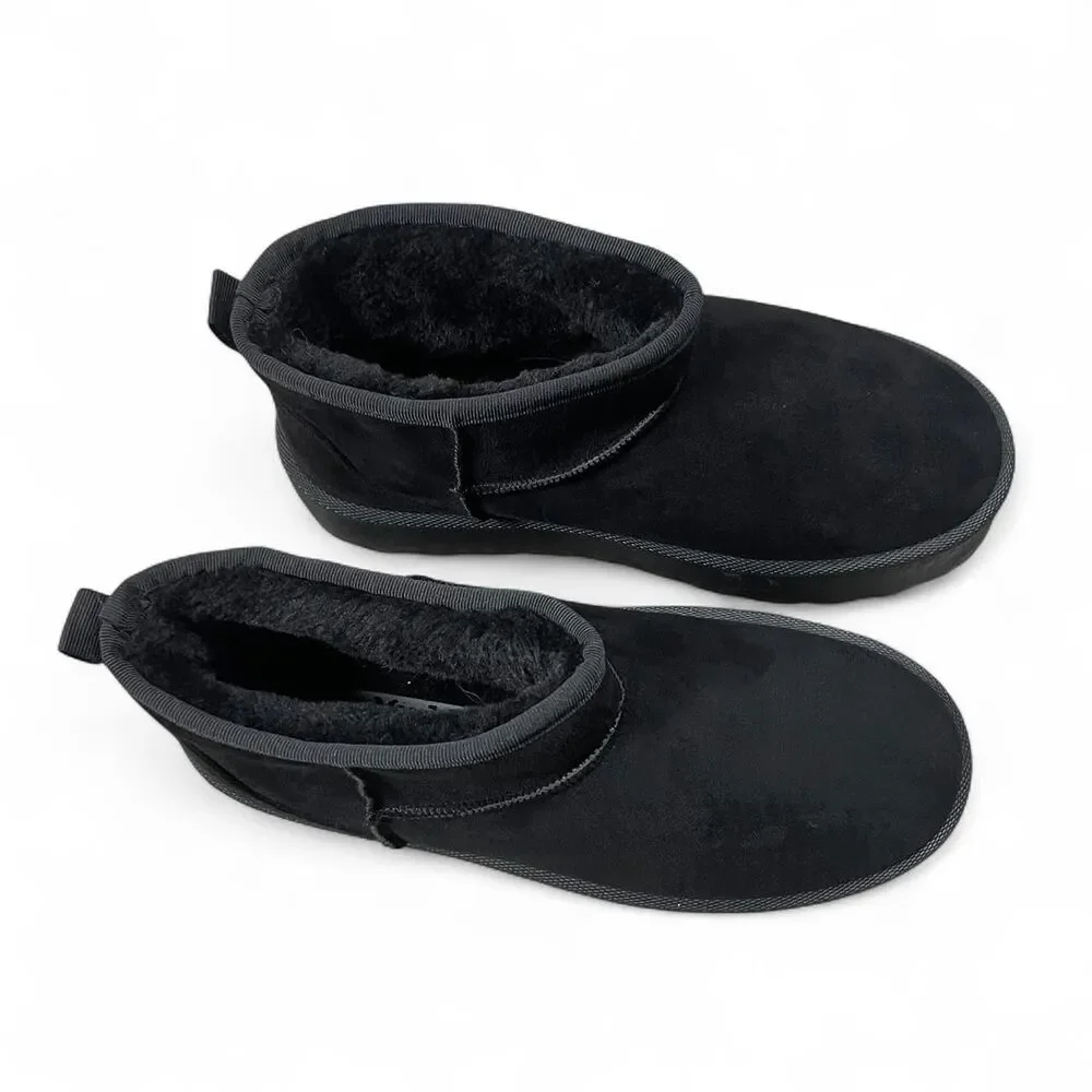 NWT Mudd Black Platform Mini‎ Fur Lined Boot Booties - 8.5